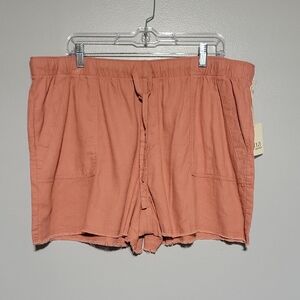 a.n.a Coral Drawstring Casual linen blend Women's Shorts